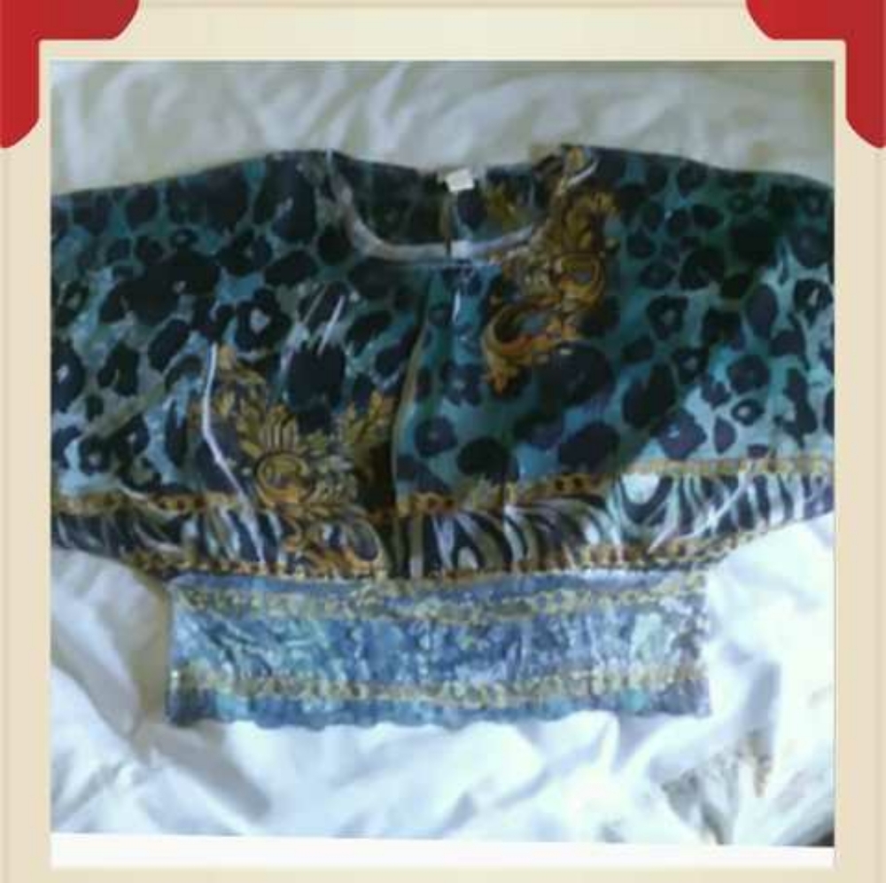 Pink Eli Boho Animal Print Top Sz. XL